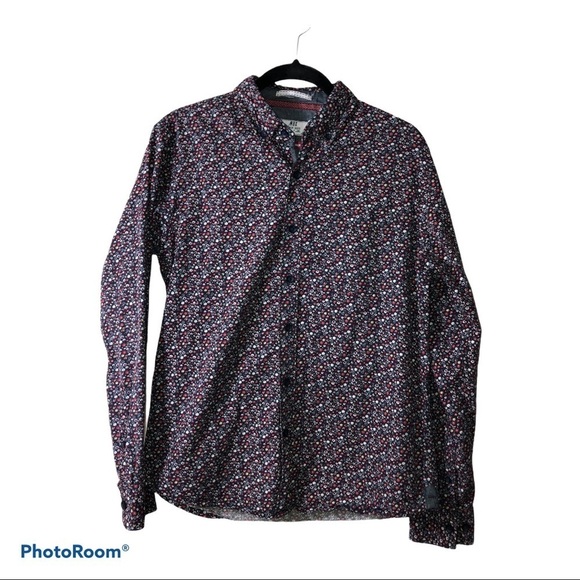 MBX Premium Good Floral Print Long Sleeve Button Down Shirt Sz S - Picture 1 of 9